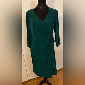 Evan Picone Teal Long Sleeve Dress